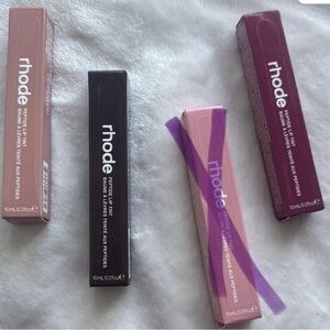 RHODE Peptide Lip Tint Set - Pink, Mauve, Plum, Black Packaging